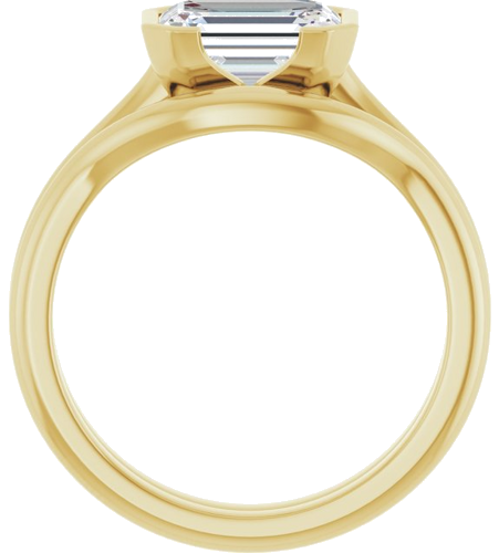 14K Yellow 8x6 mm Emerald Solitaire Engagement Ring Mounting (7)