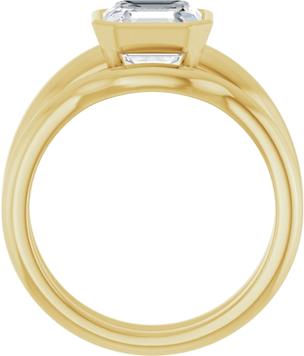 Sužadėtuvių Žiedas „Bezel-Set Solitaire“ 14k yellow gold Asscher 7mm (7)