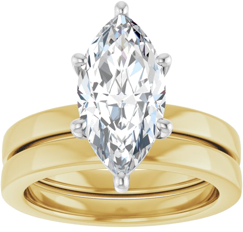 Sužadėtuvių Žiedas „Solitaire“ 14k yellow/white gold Marquise 14mm x 7mm (8)
