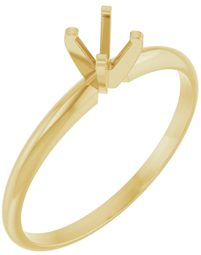 14K Yellow 4.1 mm Round Ultra-Lightweight Solitaire Engagement Ring Mounting (1)