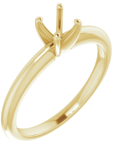 14K Yellow  4.8 mm Round Solitaire Engagement Ring Mounting (1)