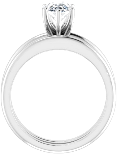 Sužadėtuvių Žiedas „Solitaire“ 585 Baltojo Aukso Pear Shape 8mm x 6mm (7)