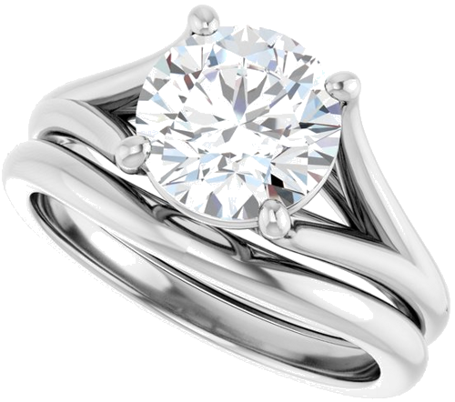 Sužadėtuvių Žiedas „Solitaire“ 14k white gold Round 8mm (10)
