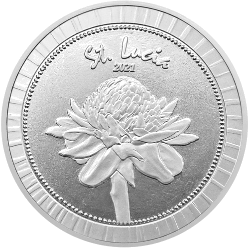 1 oz Лилия 2021 Сейнт Лусия сребърна монета (1)