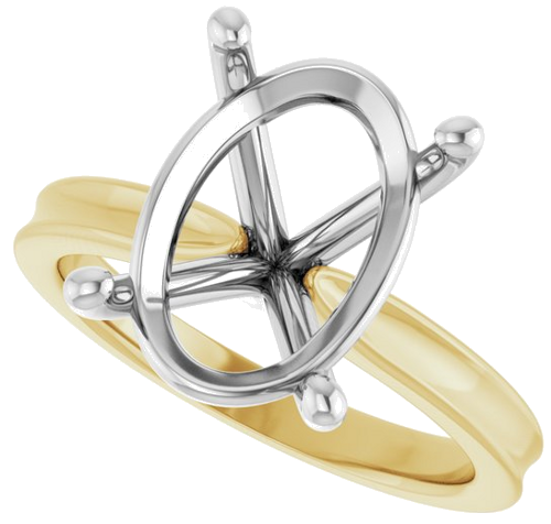 Sužadėtuvių Žiedas 14k yellow/white gold Oval 14mm x 10mm (5)