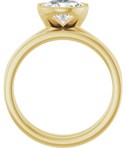 Sužadėtuvių Žiedas „Half-Bezel Solitaire“ 14k yellow gold Oval 8mm x 6mm (7)