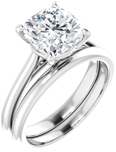 Sužadėtuvių Žiedas „Solitaire“ 585 Baltojo Aukso Cushion 8mm (6)