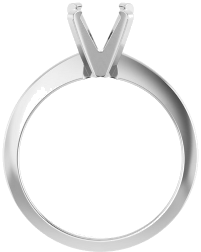 14K White 6.5 mm Round Solitaire Engagement Ring Mounting (2)
