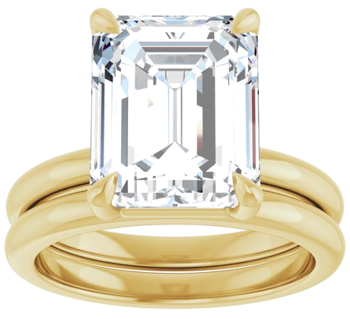 14K Yellow 11x9 mm Emerald Solitaire Engagement Ring Mounting (5)