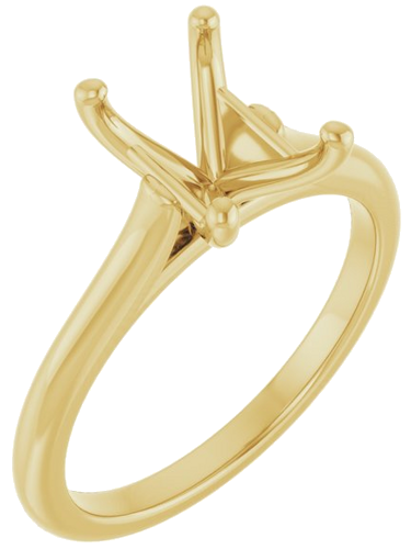 Sužadėtuvių Žiedas „Solitaire“ 585 Geltonojo Aukso Emerald 8mm x 6mm (1)