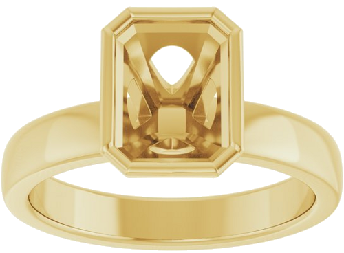 Sužadėtuvių Žiedas „Bezel-Set Solitaire“ 14k yellow gold Emerald 8mm x 6mm (3)