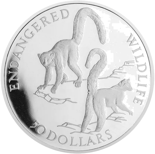50 dolāru Lemurs 1992 Kuka Salas sudraba monēta (1)