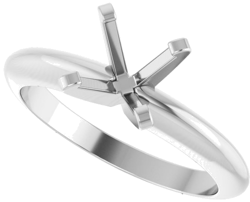 14K White 6.5 mm Round Solitaire Engagement Ring Mounting (5)