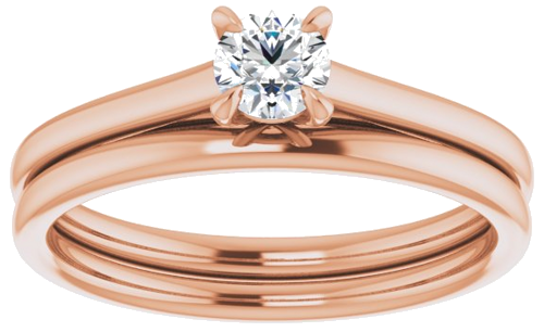 14K Rose  4.1 mm Round Solitaire Engagement Ring Mounting (8)