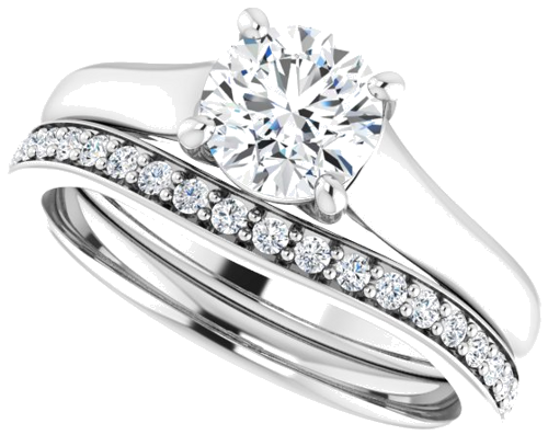 Sužadėtuvių Žiedas „Solitaire“ 18k white gold Round 6mm (10)