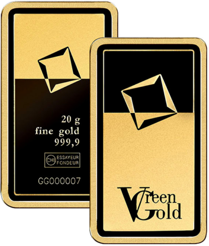 20 г Инвестиционный золотой слиток Green Gold Valcambi (1)