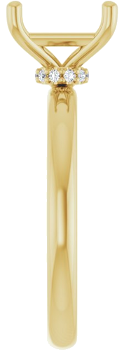 14K Yellow 8 x 6 mm Emerald .05 CTW Lab-Grown Diamond Semi-Set Hidden Halo Engagement Ring (4)