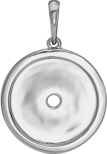 Pakabukas „Beaded Disc“ 14k white gold Round 2.5mm (3)