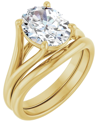 18K Yellow 10x8 mm Oval Solitaire Engagement Ring Mounting (6)