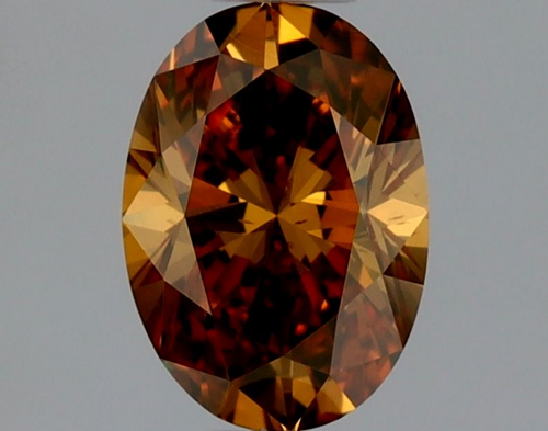 0.52 carat Fancy Deep Brownish Yellowish Orange-SI1 Natūralus Oval Deimantas (1)