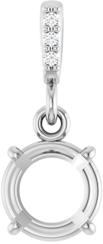 Pakabukas „Accented“ 585 Baltojo Aukso Round 6.5mm (1)