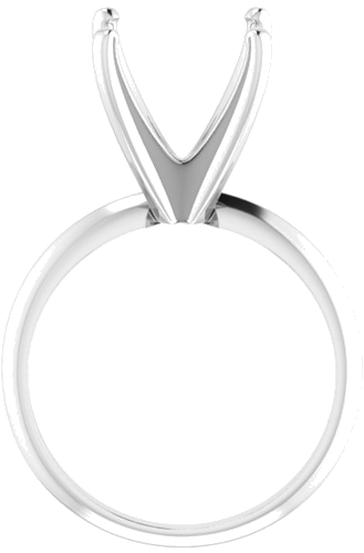 14K White 11-11.4 mm Round 4-Prong Light Solitaire Ring Mounting (2)