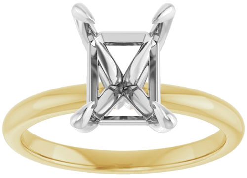 Sužadėtuvių Žiedas „Solitaire“ 18k yellow/white gold Emerald 9mm x 7mm (3)