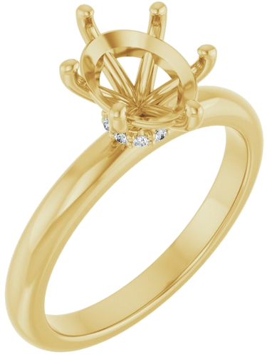 Sužadėtuvių Žiedas „Accented“ 14k yellow gold Oval 9mm x 7mm (1)