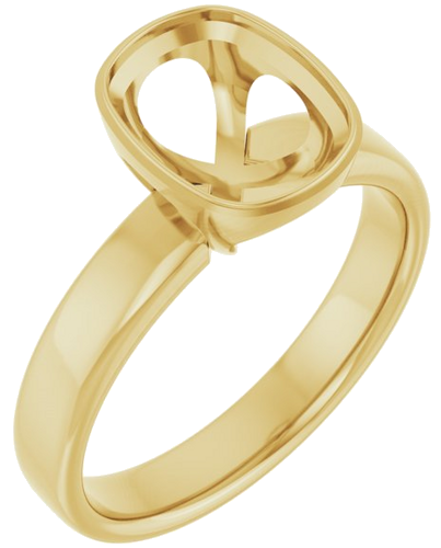 Sužadėtuvių Žiedas „Bezel-Set Solitaire“ 14k yellow gold Elongated Cushion 9mm x 7mm (1)