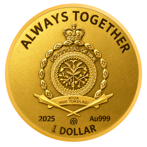 1/25 oz Ангелче брат 2025 Ниуе златна монета (2)