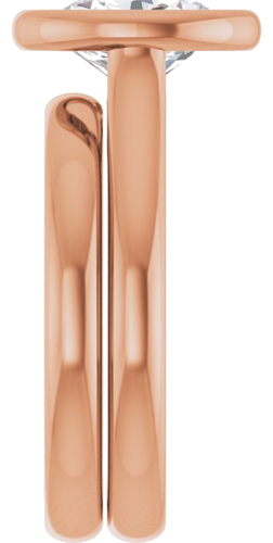 Sužadėtuvių Žiedas „Bezel-Set Solitaire“ 14k rose gold Oval 9mm x 7mm (9)
