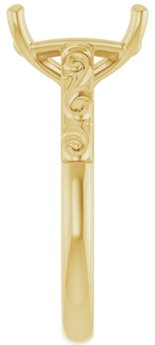 Sužadėtuvių Žiedas „Solitaire“ 14k yellow gold Emerald 10mm x 8mm (4)