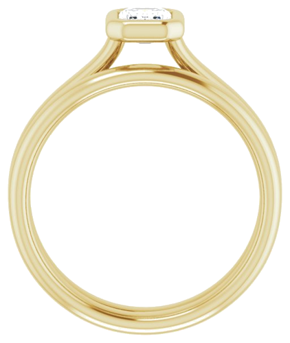 Sužadėtuvių Žiedas „Bezel-Set Solitaire“ 10k yellow gold Emerald 6mm x 4mm (7)