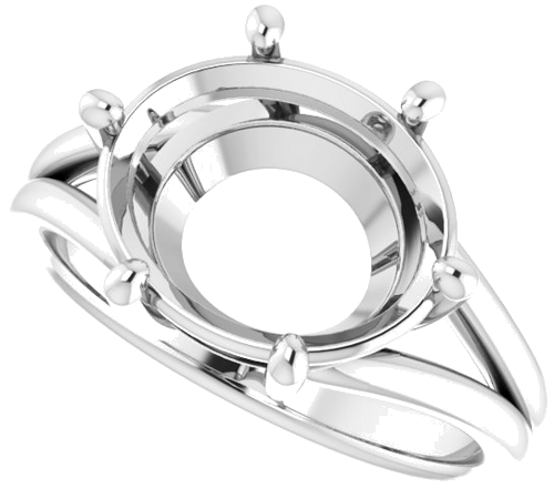Sužadėtuvių Žiedas „Solitaire“ 14k white gold Oval 12mm x 10mm (5)