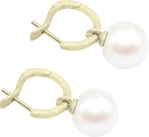 Златни обеци със сладководни перли (2)