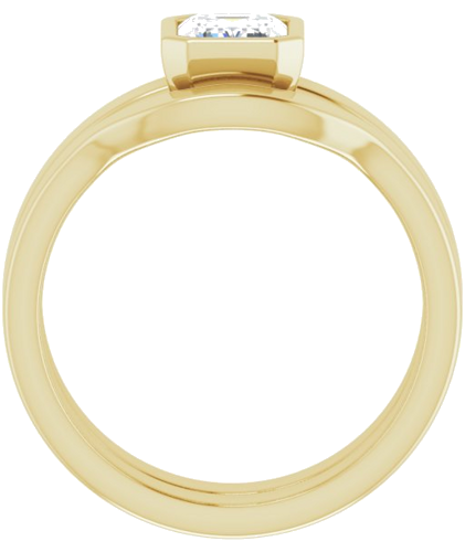 Sužadėtuvių Žiedas „Bezel-Set Solitaire“ 14k yellow gold Emerald 7mm x 5mm (7)