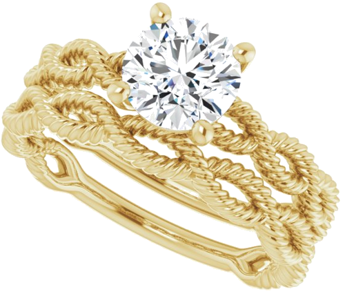 Sužadėtuvių Žiedas „Solitaire Infinity-Inspired“ 14k yellow gold Round 6.5mm (10)