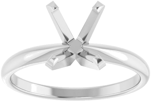 14K White 9 x 7 mm Oval Solitaire Engagement Ring Mounting (3)