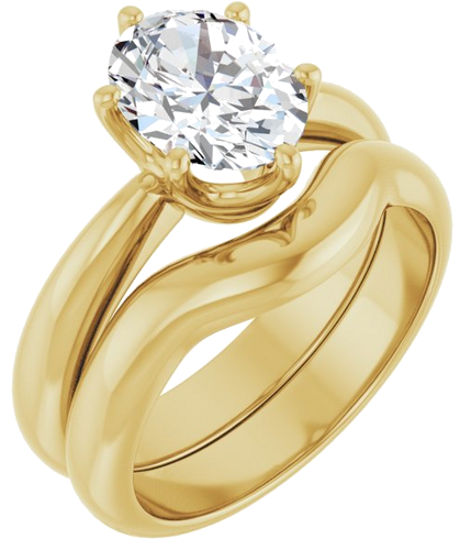 Sužadėtuvių Žiedas „Solitaire Crown-Inspired“ 14k yellow gold Oval 9mm x 7mm (6)