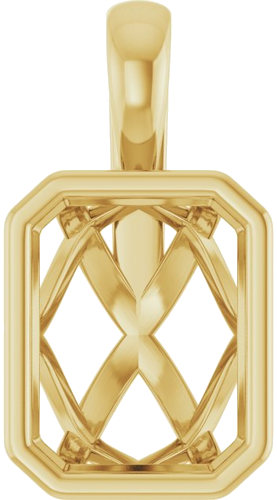 14K Yellow 9x7 mm Emerald Pendant Mounting (1)