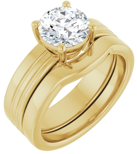 14K Yellow 7.4 mm Round Solitaire Engagement Ring Mounting (6)