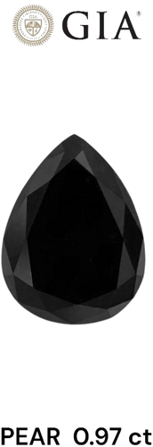 0.97 carat Fancy Black-VVS2 Natūralus Pear Deimantas (1)