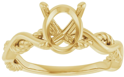 Sužadėtuvių Žiedas „Infinity-Inspired“ 585 Geltonojo Aukso Oval 9mm x 7mm (3)