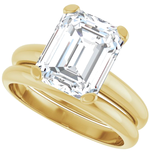 Sužadėtuvių Žiedas „Solitaire“ 14k yellow gold Emerald 10mm x 8mm (10)