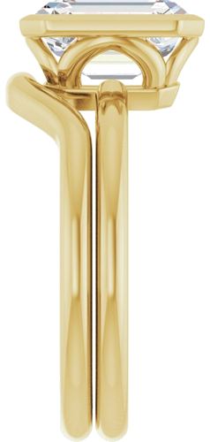 Sužadėtuvių Žiedas „Bezel-Set“ 10k yellow gold Emerald 9mm x 7mm (9)