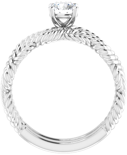 18K White  5.2 mm Round Solitaire Engagement Ring Mounting (7)