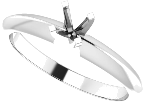 Sužadėtuvių Žiedas „Light Solitaire“ 585 Baltojo Aukso Round 4mm x 4.1mm (5)