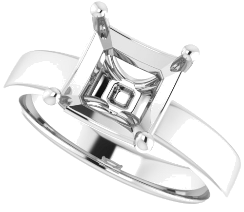 Sužadėtuvių Žiedas „Solitaire“ 585 Baltojo Aukso Asscher 8mm (5)