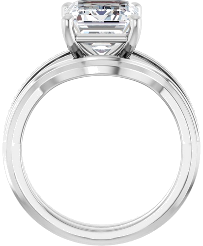 Sužadėtuvių Žiedas „Solitaire“ 14k white gold Emerald 10mm x 8mm (7)