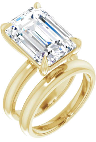 Sužadėtuvių Žiedas „Claw-Prong Solitaire“ 14k yellow gold Emerald 14mm x 10mm (6)